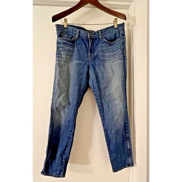 J Brand Woman 31 Skinny Jeans Stretch Ombre Wash Mid‎ Rise Bliss Denim Zip Ankle - Picture 1 of 8